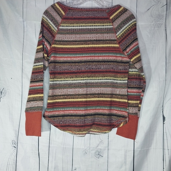 No Boundaries Striped Multicolor Grunge 90’s Long  Sleeve Top - Picture 8 of 13